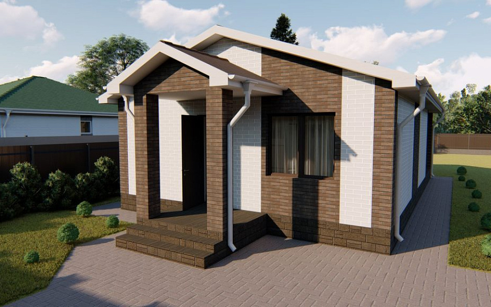 Проект D — 127 кирпичного загородного дома