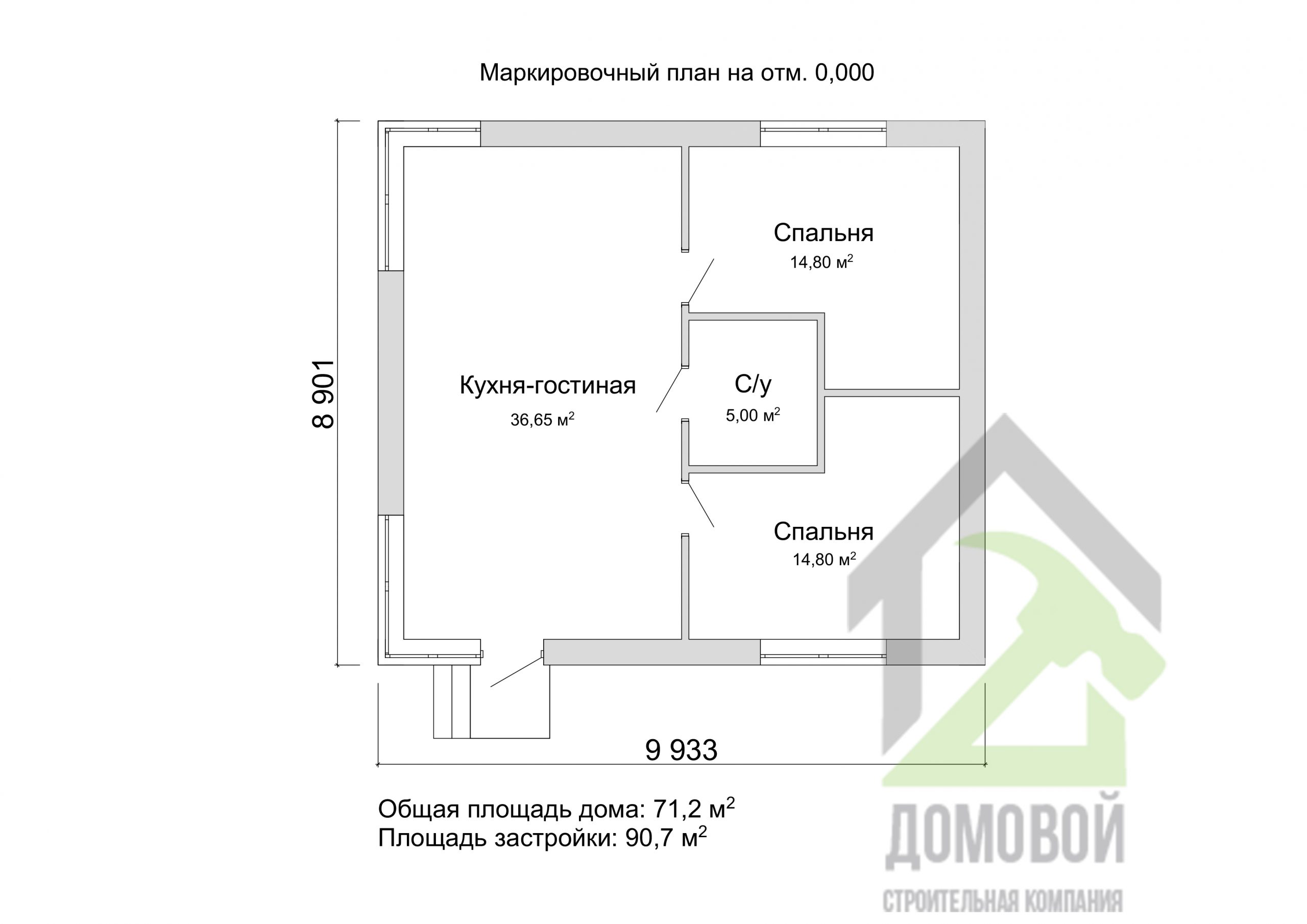 Проект D — 171 кирпичной дачи - Строительная компания Домовой