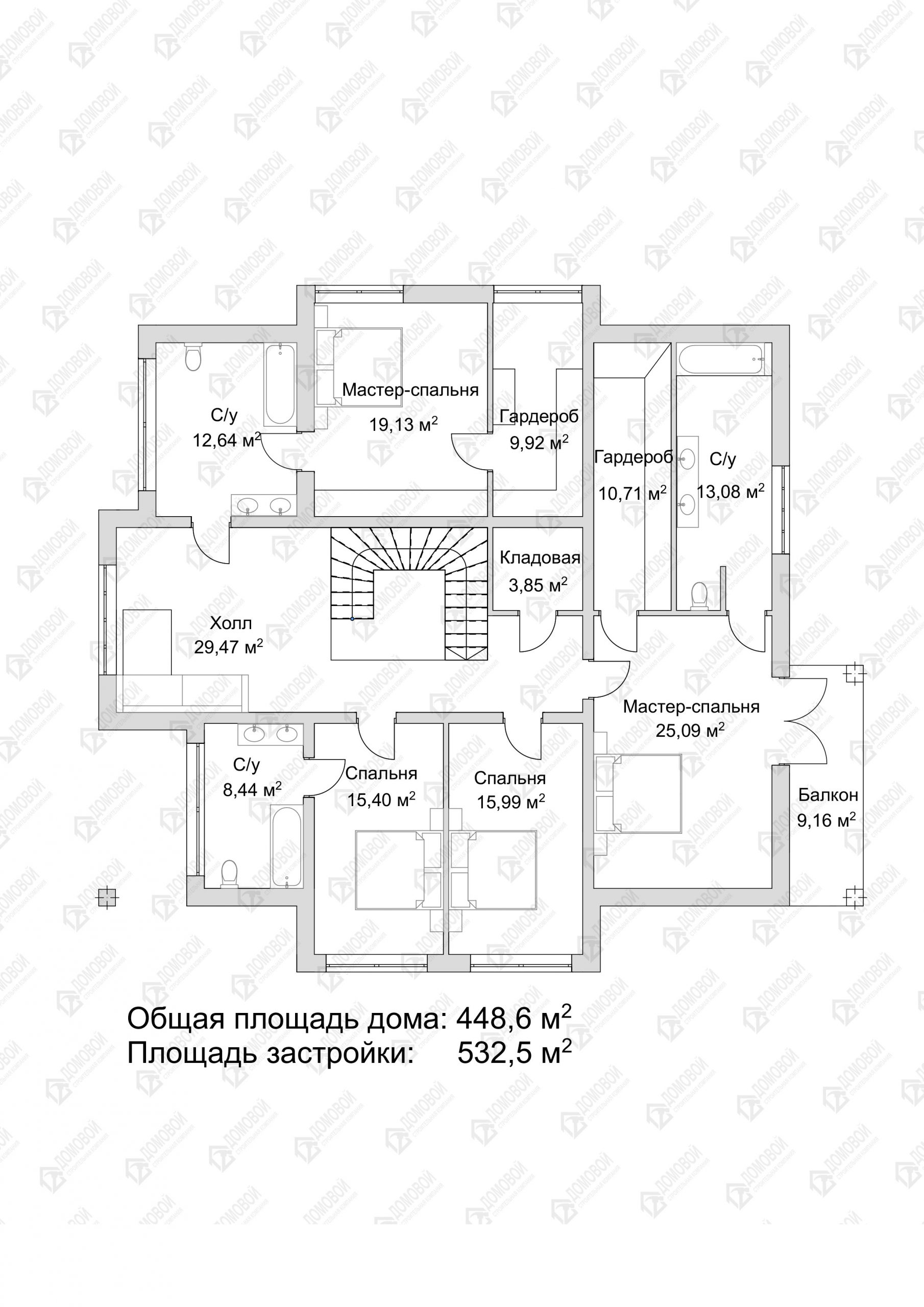 Проект D — 255 кирпичного шале - Строительная компания Домовой